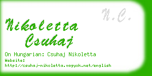 nikoletta csuhaj business card